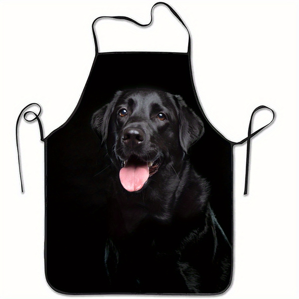Home Cooking For Dogs - 1 schwarze Schürze mit Labrador-Hunde-Aufdruck –