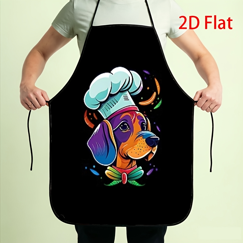 Home Cooking For Dogs - Lustige Hundekochschürze, Bunte Küchenschürze mit Welpen-Kochmotiv,