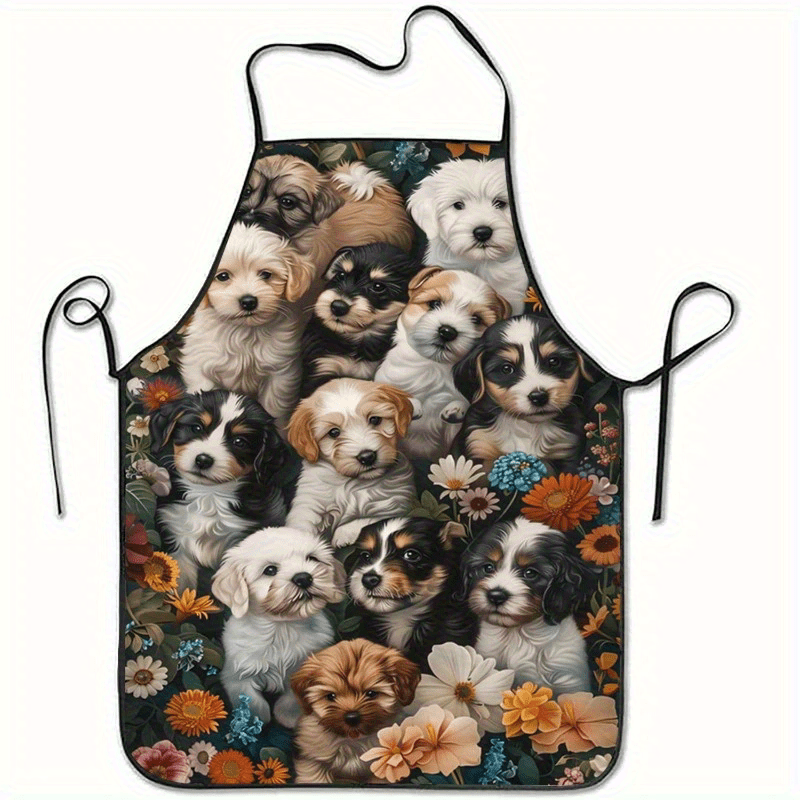 Home Cooking For Dogs - Hunde-Blumen-Themen-Schürze Unisex Küchenschürze für Zuhause
